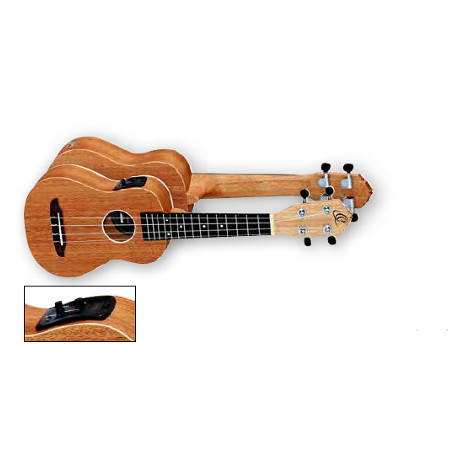 UKULELE SOPRANO 4-STR.  ORTEGA SAPELE, SATIN, PREAMP, TUNER