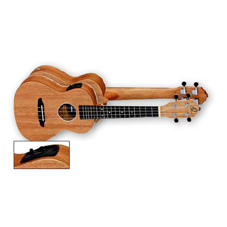UKULELE CONCERT 4-STR.  ORTEGA SAPELE, SATIN, TUNER, PREAMP