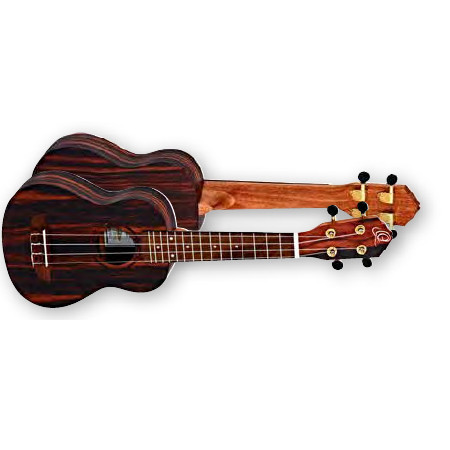 UKULELE SOPRANO         ORTEGA EBONY WOOD, SATIN, GOLD HW