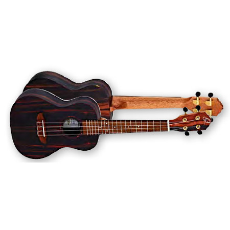 UKULELE CONCERT         ORTEGA EBONY WOOD, SATIN, GOLD HW