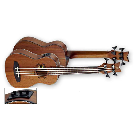 UKULELE BASS 4-STR.     ORTEGA STD MAHOG.LIZARD ROSETTE,SATIN