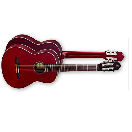 NYLON 6-STR. GUITAR     ORTEGA WINE RED, MAHOGANY BODY