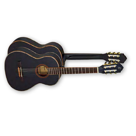 NYLON 6-STR. GUITAR     ORTEGA BLACK, MAHOGANY BODY