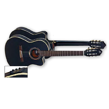 NYLON 6-STR. GUITAR     ORTEGA BLACK, MAGUS PRO PU, THINLINE