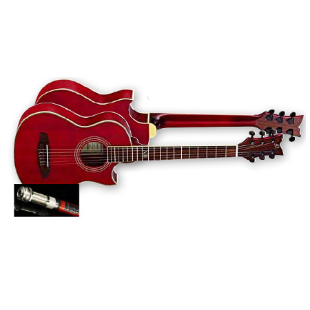 NYLON-SH.SC. GUITAR 6-S.ORTEGA RED, B-BAND A1.2 PU SYSTEM