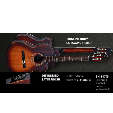 Húr,NYLON STRING GUITAR     ORTEGA SPRUCE/MAHOGANY DISTRESSED,BAG