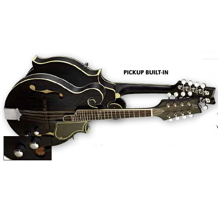 MANDOLIN A-STYLE 8-STR.ORTEGA SATIN BLACK, WITH PIEZO PICKUP