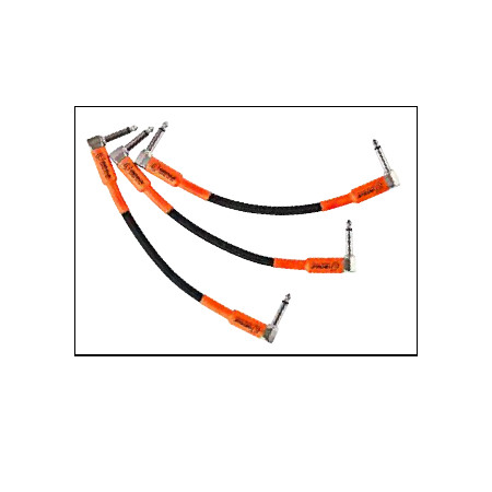 PATCH CABLE 18cm/0.6ft  ORTEGA BLACK TWEET,3-PACK,ANGLE/ANGLE