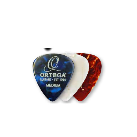 PICKS, 10 PCS MEDIUM    ORTEGA BLUE PEARL