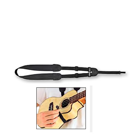 UKULELE STRAP, BLACK    ORTEGA NYLON WITH HOOK