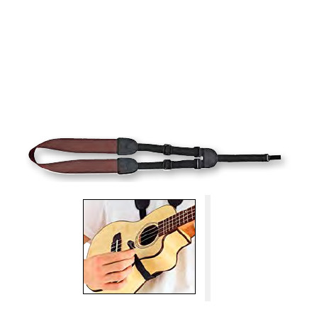 UKULELE STRAP, BROWN    ORTEGA NYLON WITH HOOK