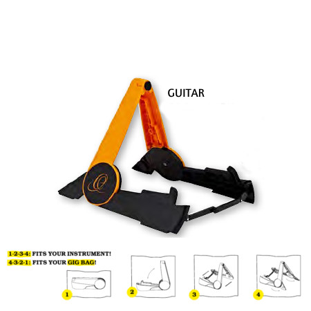 PORTABLE GUITAR STAND   ORTEGA ORANGE/BLACK