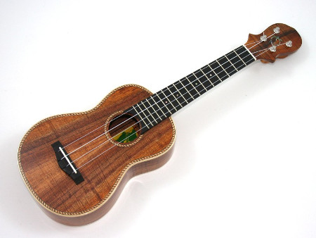 Honu Solid Curly Koa Rope Soprano Ukulele