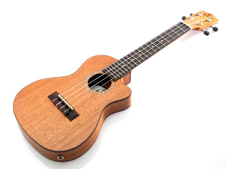 Koki'o mahogany thinbody cutaway electric concert  Ukulele w/bag