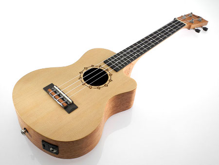 Koki'o spruce-mahogany cutaway EQ tenor Ukulele w/bag