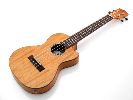 Koki'o mahogany thinbody cutaway electric tenor Ukulele w/bag