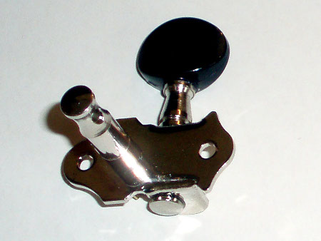 Set of geared Nickel tuners with black buttons