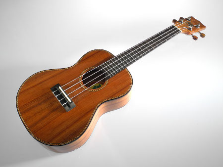 Big Island Koa Solid Tortoise Rope Concert Ukulele