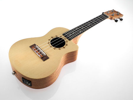 Koki'o spruce-mahogany cutaway EQ concert Ukulele w/bag