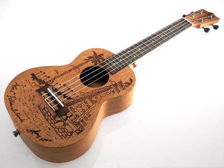 Koki'o mahogany laser art tenor Ukulele w/bag