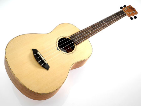 Koki'o solid spruce-flamed maple baritone Ukulele w/bag