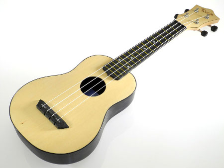 Natural ABS Round Back Soprano Ukulele with Gigbag