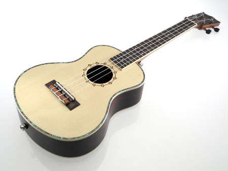 Koki'o solid top spruce-rosewood tenor Ukulele w/lightcase