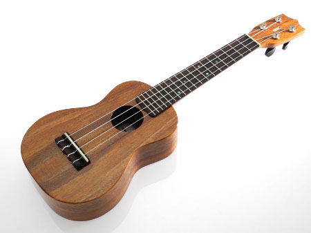 Solid Hawaiian Curly Koa Soprano Ukulele Gloss