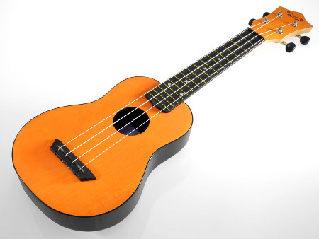 Orange ABS Round Back Soprano Ukulele with Gigbag