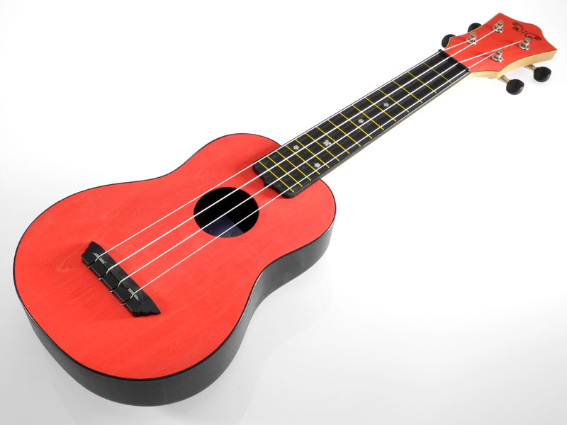 Red ABS Round Back Soprano Ukulele with Gigbag