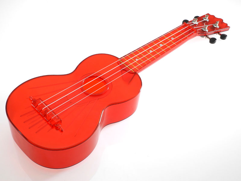 Transparent Red Plastic Soprano Ukulele