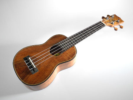 Big Island Koa Solid Tortoise Rope Soprano Ukulele