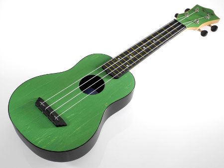 Green ABS Round Back Soprano Ukulele with Gigbag