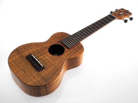 Solid Hawaiian Curly  Koa Concert Ukulele Satin