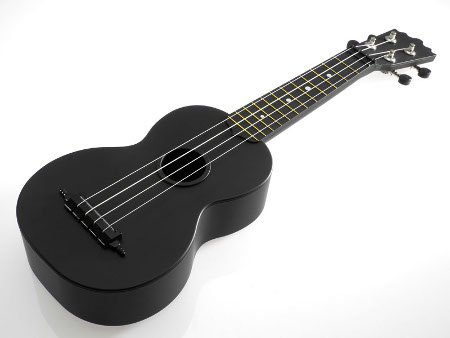 Solid Black Plastic Soprano Ukulele