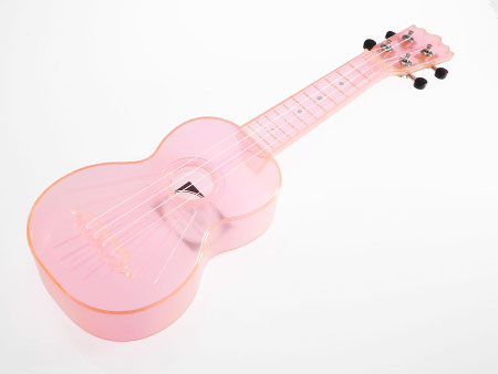 Transparent Pink Plastic Soprano Ukulele