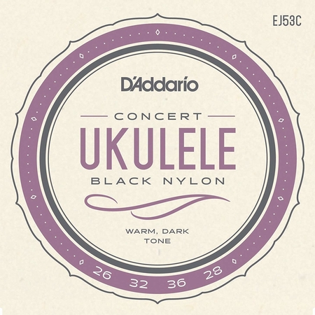 D'Addario Concert Ukulele húr Black Nylon 