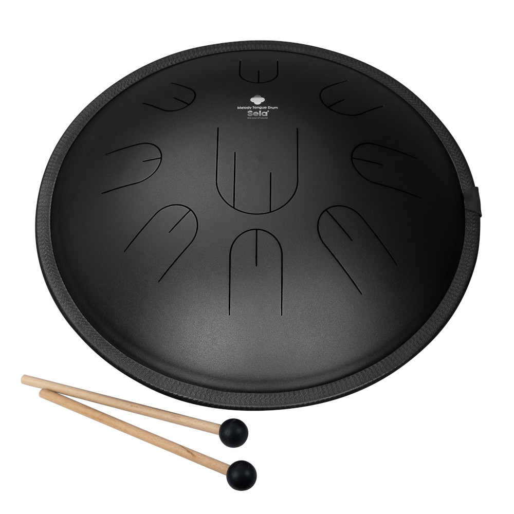 Sela Melody Tongue Drum 14" D Kurd Black incl. carrying bag