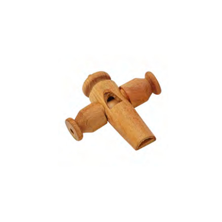 Afroton Apito, 3-tone whistle, wood, lathed, c. 5cm      