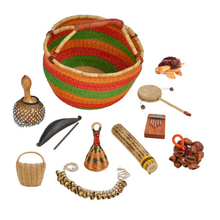 Afroton Ethnic Percussionbasket, 10 instruments