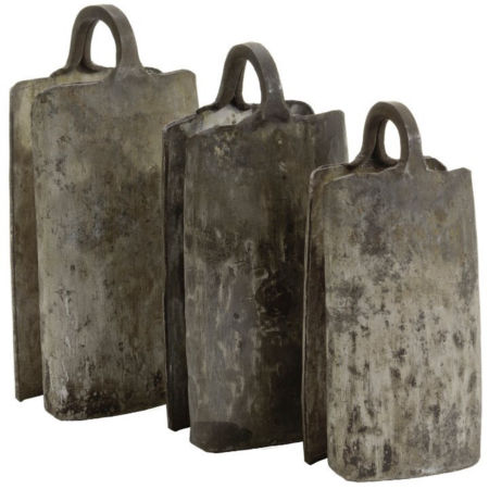 Afroton Bells, flat, set of 3, for bass drums, H 15cm, 16cm, 18cm