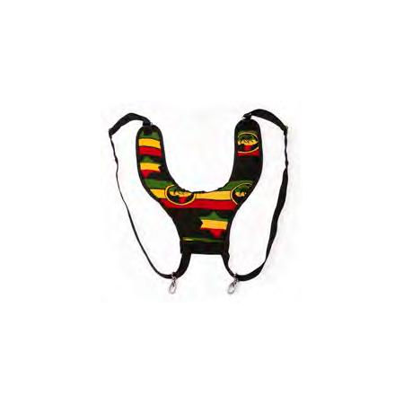 Afroton Shoulder strap, universal, Rasta, padded