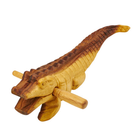 Afroton Crocodile, guiro, wood, L 25cm               